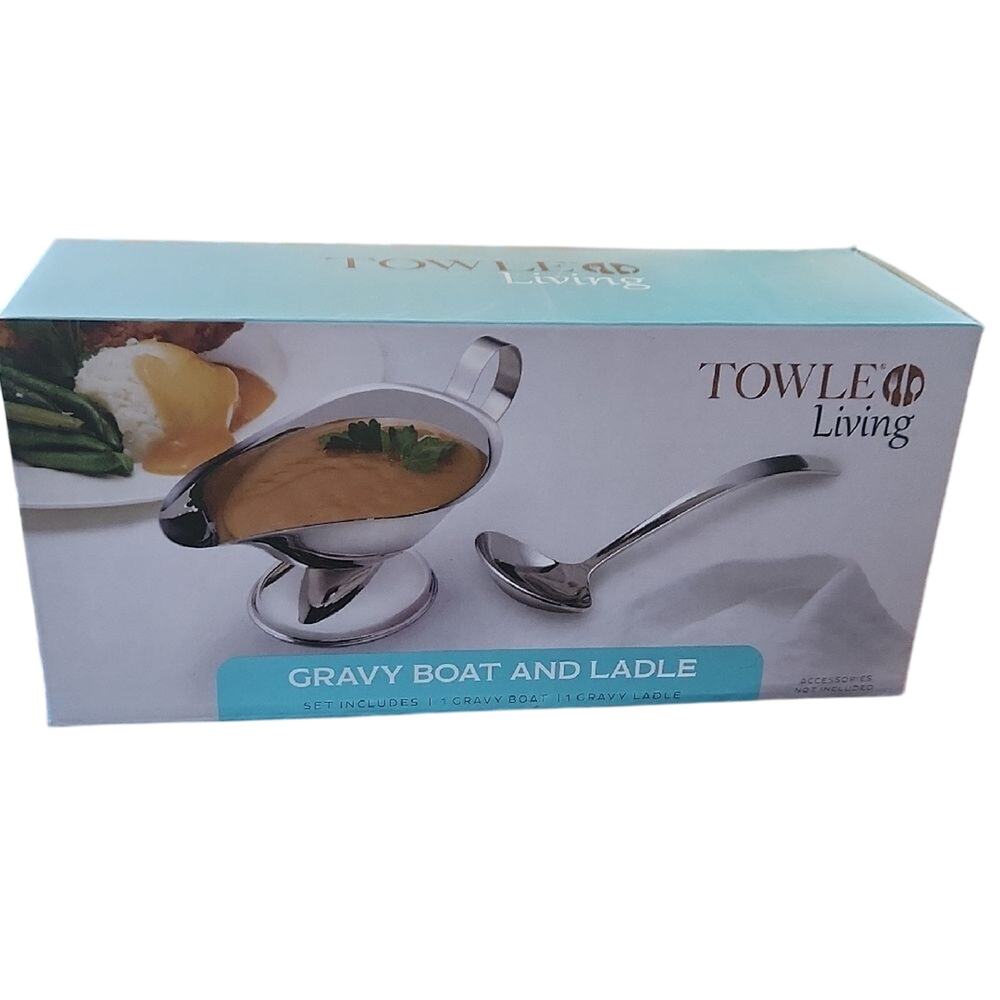 Towle Living Silver Gravy Boat and Ladle